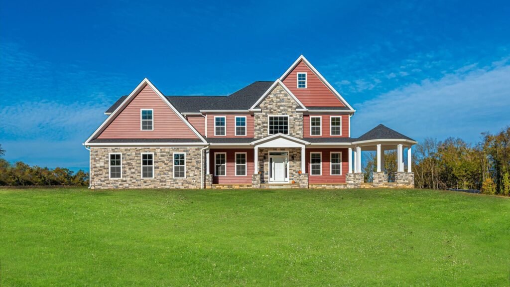 Red Stonefront Estate Home